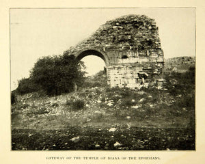 1903 Print Gateway Temple Diana Ephesians Ancient Rome Ruins Remains XGCD7