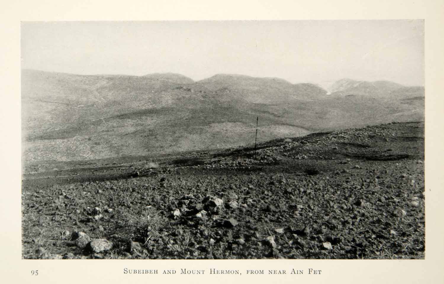 1905 Print Subeibeh Castle Mount Hermon Golan Heights Middle East XGCD8