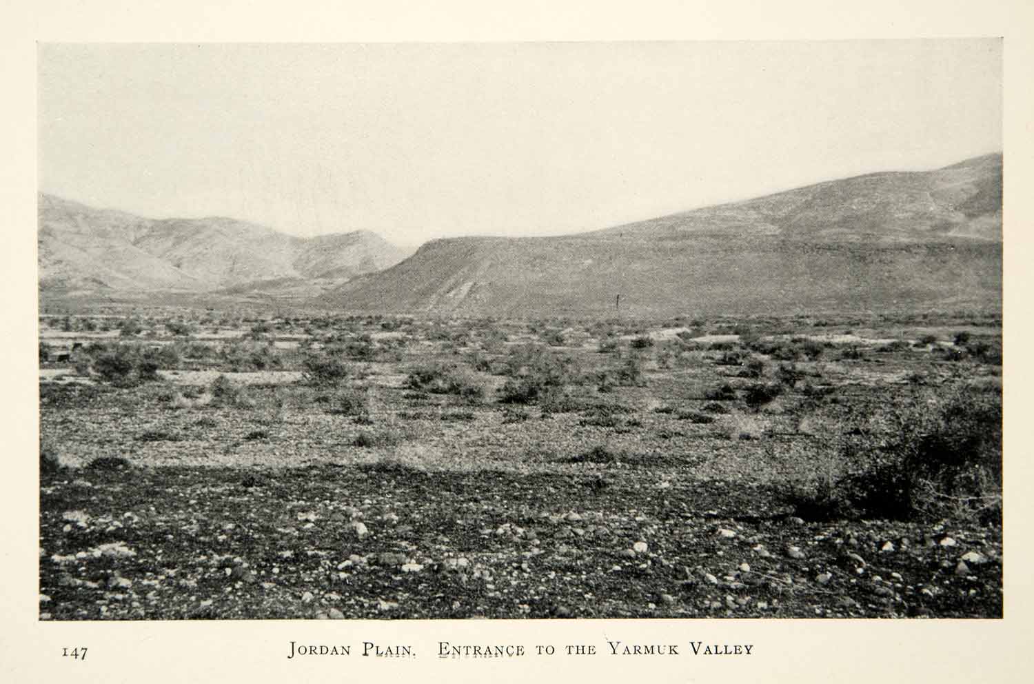 1905 Print Jordan Plain Yarmouk Valley Syria Middle East Mountains XGCD8