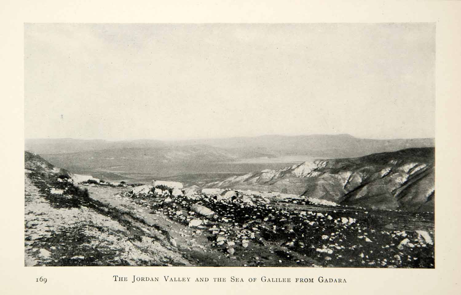 1905 Print Jordan Valley Sea of Galilee Gadara Middle East Landscape XGCD8