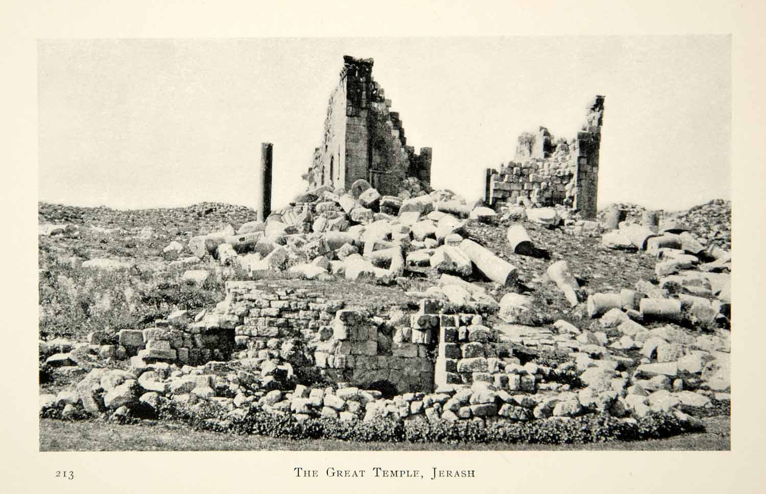 1905 Print Greek Temple of Zeus Jerash Gerasa Jordan Middle East XGCD8