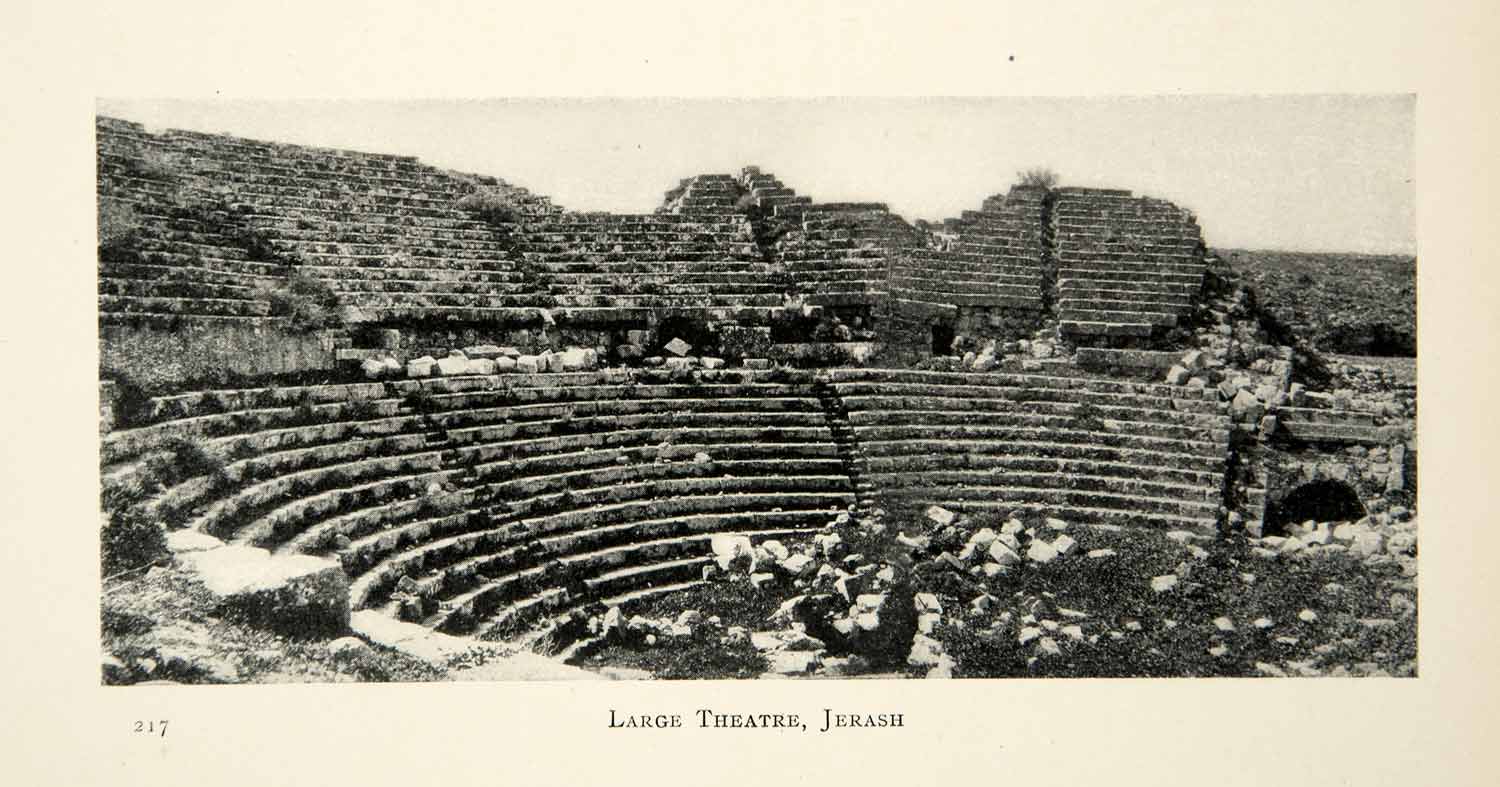 1905 Print North Theater Jerash Gerasa Jordan Middle East Roman XGCD8