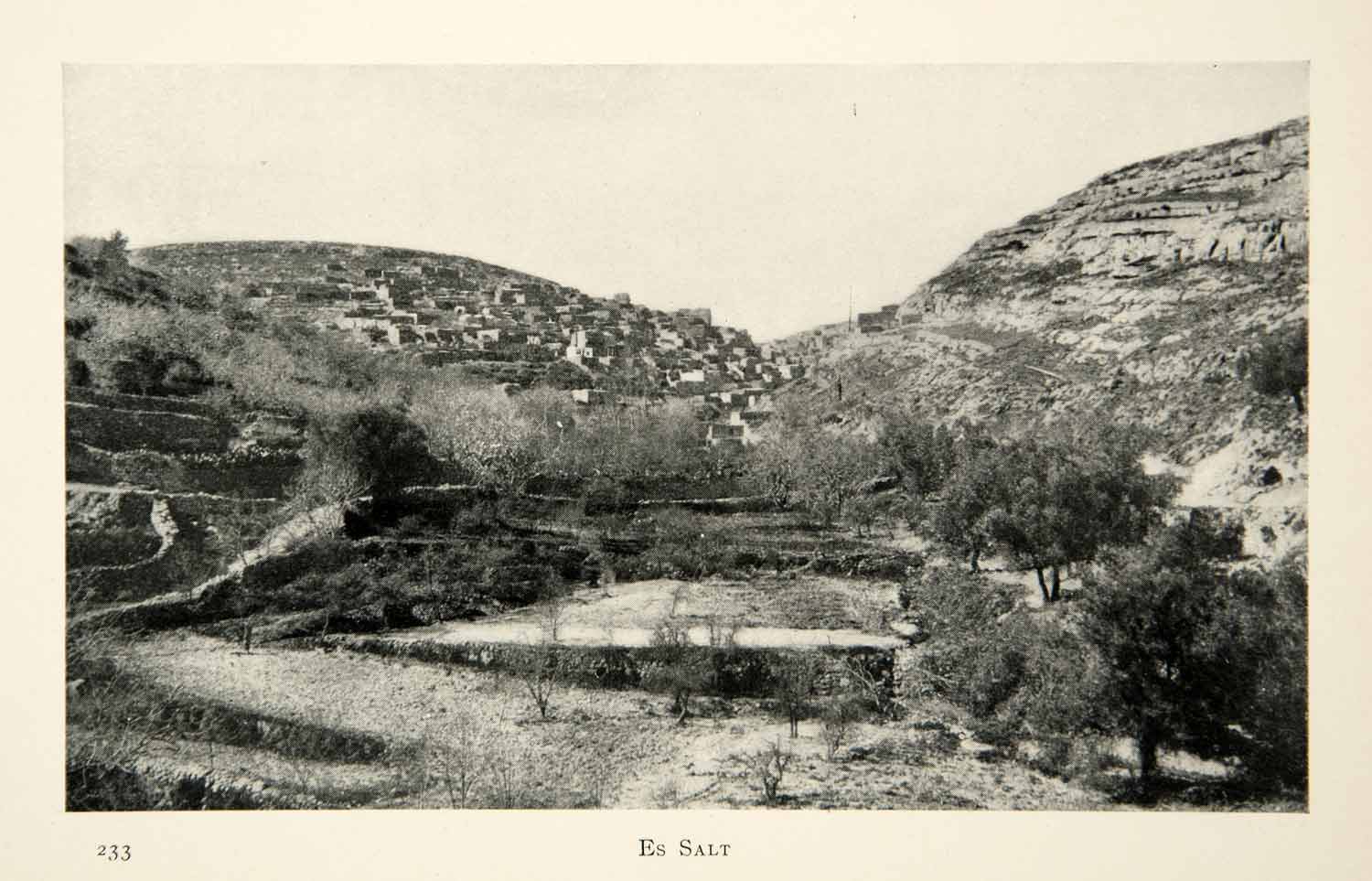 1905 Print Es Salt Jordan Middle East Balqa Highland Wadi Shu'aib Valley XGCD8