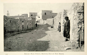 1905 Print Al Kerak Main Street Jordan Middle East Cityscape Arabic XGCD8