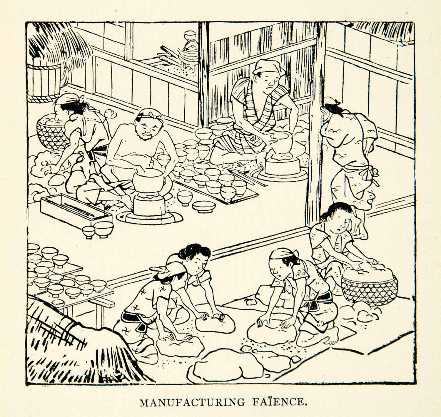 1893 Print Faience Pottery Japanese Traditional Felix Regamey Earthenware XGCD9