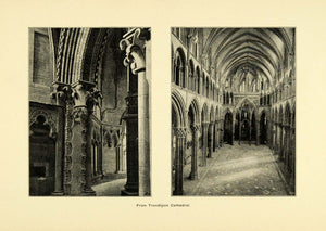1900 Print Trondhjem Cathedral Norway Interior Views Religious Architecture XGD1