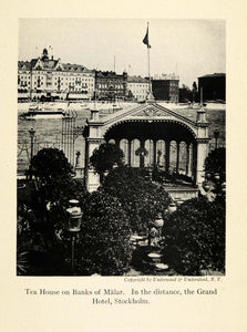 1918 Print Tea House Malar Grand Hotel Stockholm Sweden Gamla Stan XGD3