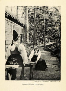 1918 Print Dalarna Dalecarlia Sweden Norway Province Landskap Tradition XGD3