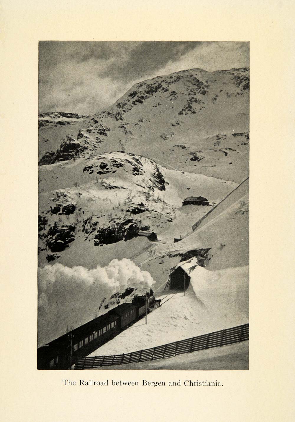 1918 Print Railroad Bergen Christiania Railway Mountain Landscape Track XGD3
