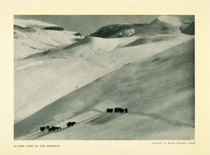 1925 Print Poboktan Byron Harmon Horses Mountaineer Canadian Rockies Snow XGD4