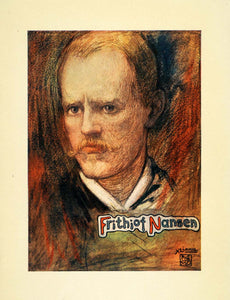1905 Print Nico Jungmann Art Portrait Famous Norwegian Explorer Frithiof XGD7