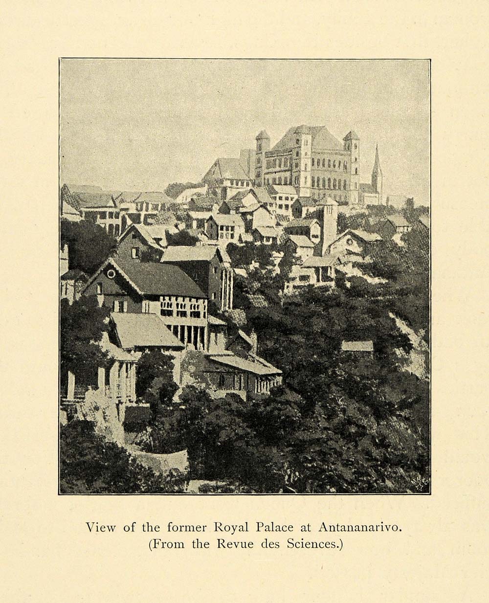 1901 Print Antananarivo Madagascar Royal Palace Royalty Cityscape Historic XGD8