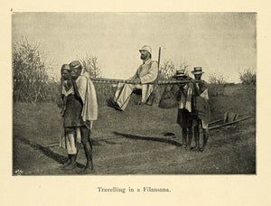1901 Print Filansana Madagascar Litter Cultural Transportation Historic XGD8