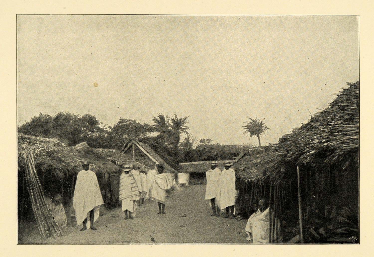 1901 Print Tamatave Madagascar Bazaar Marketplace Hut Vendors Historic XGD8