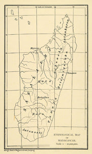 1901 Print Antique Ethnological Map Madagascar Sakalaven Hova Bara XGD8