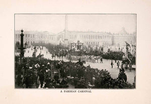 1905 Print Parisian Carnival Crowd Celebration Event Entertainment Street XGDA1