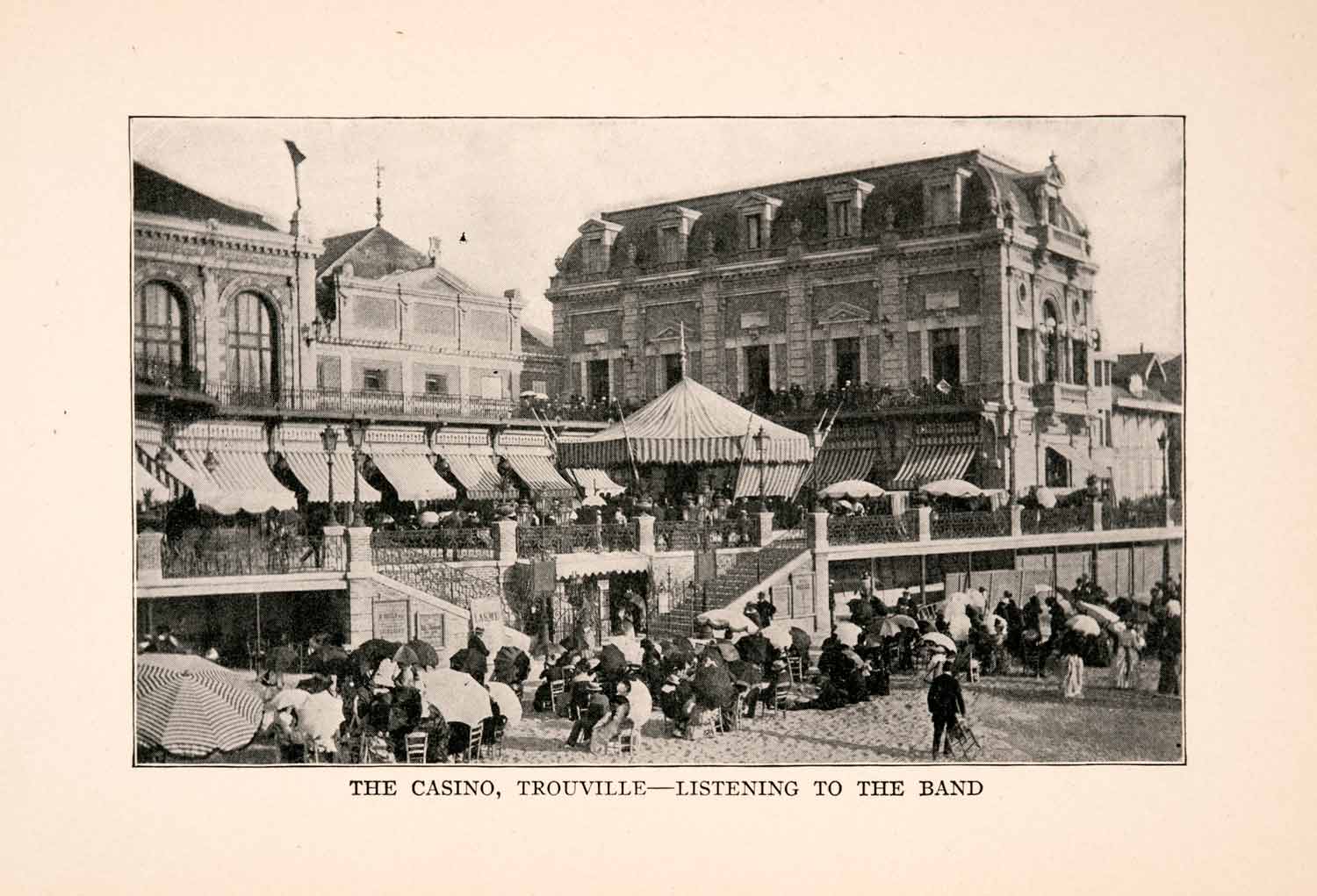 1905 Print Casino Trouville Listening Band Music France Gambling House XGDA1