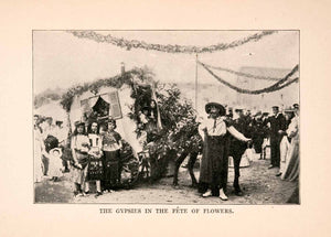 1905 Print Typsies Fete Flowers France Indigenous People Costume Fashion XGDA1