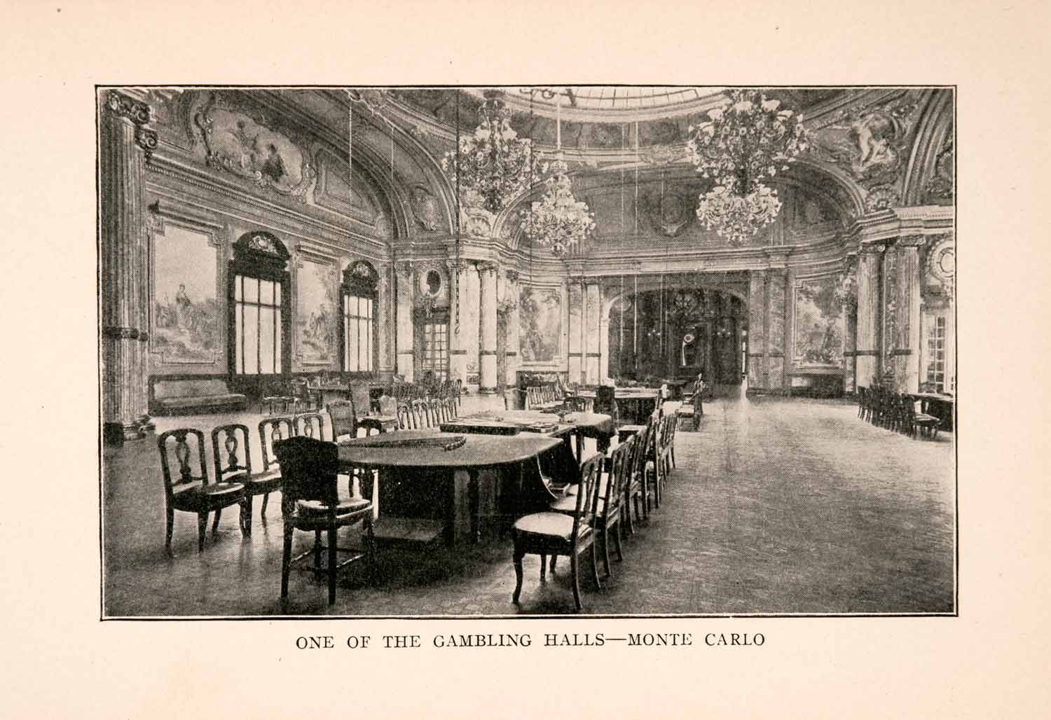 1905 Print Gambling Hall Monte Carlo Architecture Table Gaming Casino XGDA1