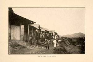 1908 Print Panama Canal Zone Construction Village Valley Homes Children XGDA2