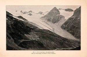 1899 Print Silvretta Alps Tyrol Austria Piz Linard Mountain Range Aerial XGDA3