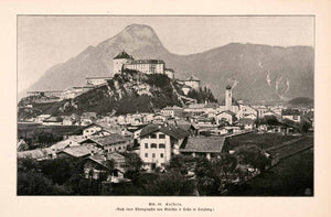 1899 Print Kufstein Tyrol Austria Fortress Festung Onion Dome Saint Vitus XGDA3