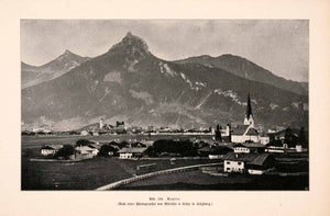 1899 Print Reutte Tyrol Austria Market Town Church Spire Landscape XGDA3