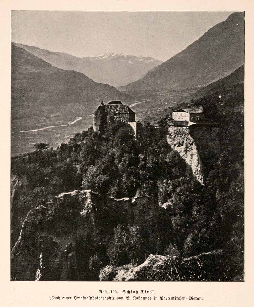 1899 Print Castle Schloss Tirol Meran Italy Museum Culture History Tyrol XGDA3