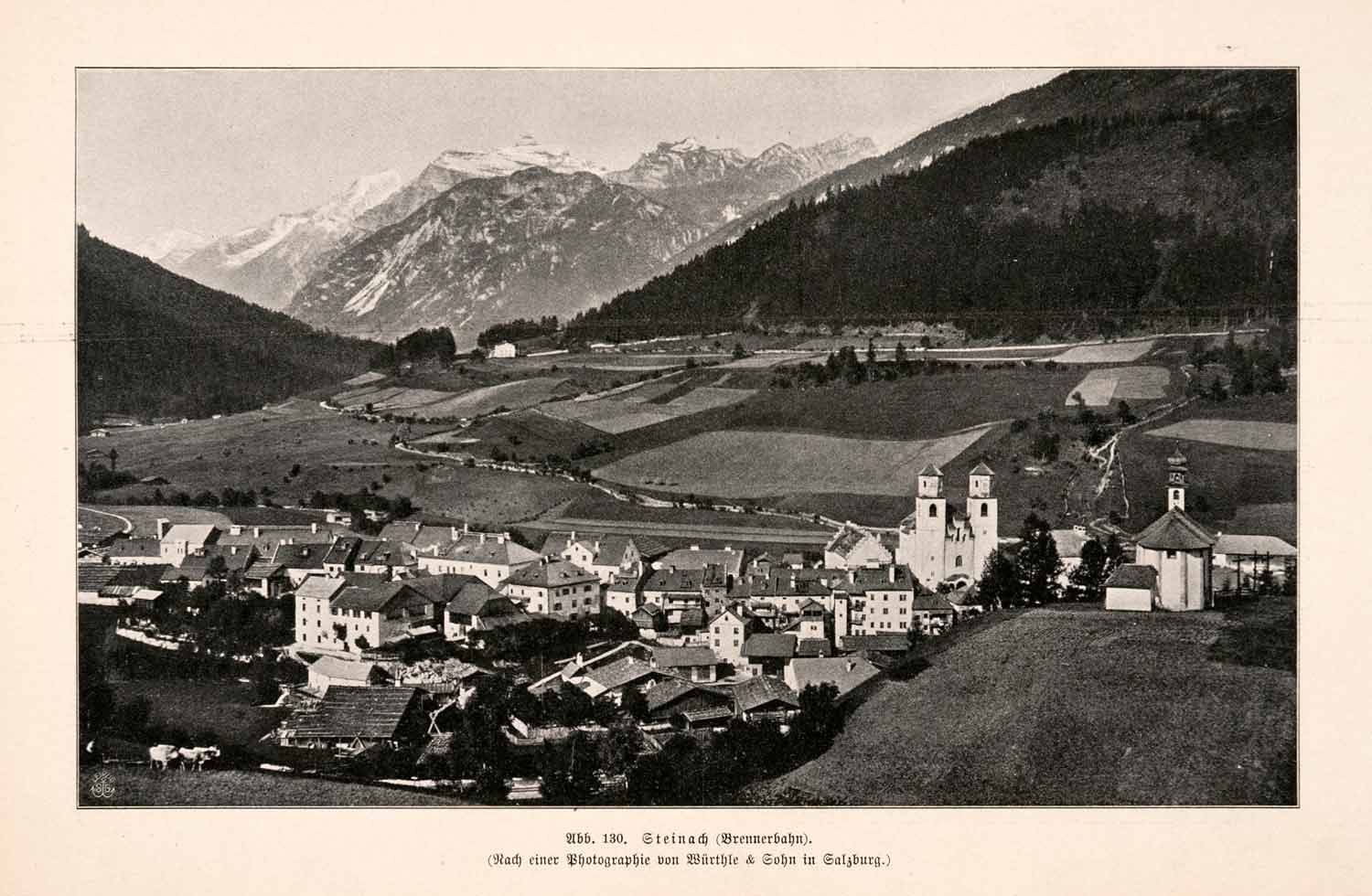 1899 Print Steinach Brenner Wipptal Bahn Baroque Parish Church Austria XGDA3