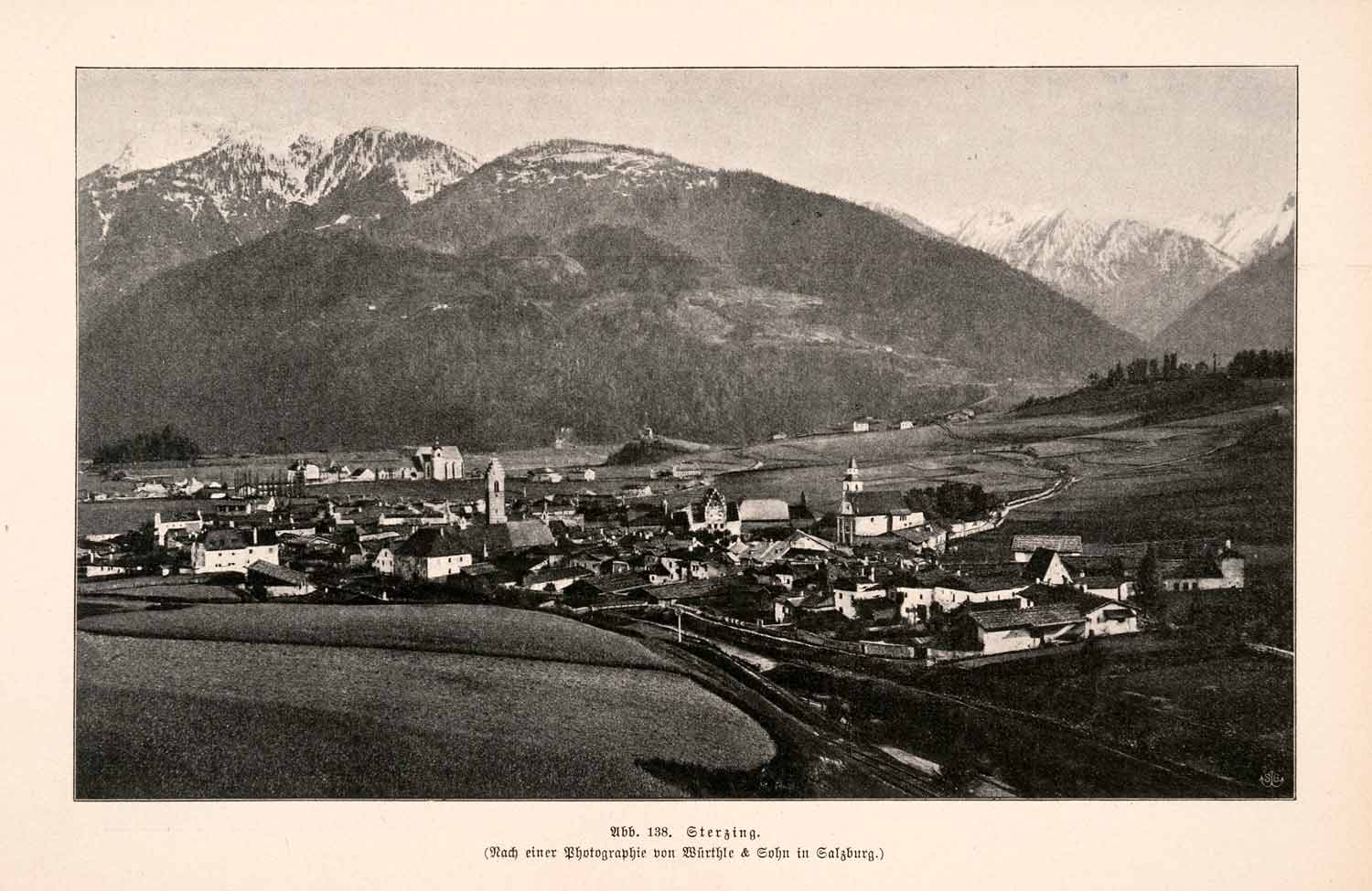 1899 Print Sterzing South Tyrol Italy Wipptal Eisack Medieval XGDA3