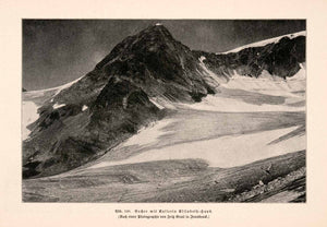 1899 Print Empress Elizabeth Glacier Alps Tyrol Geography Mountain Peak XGDA3
