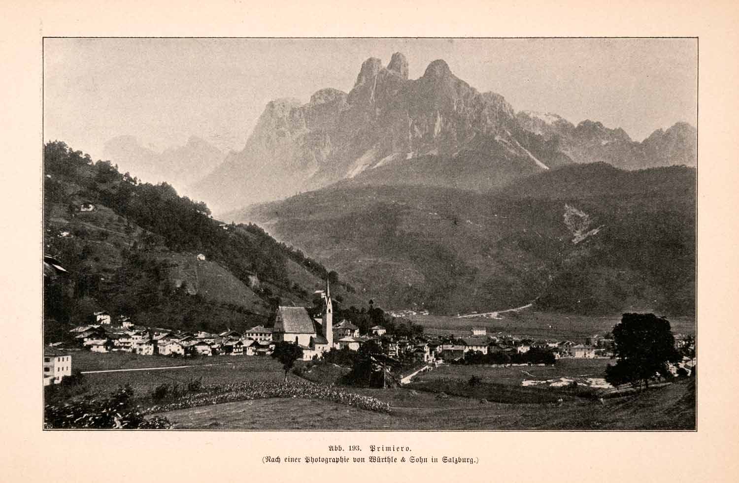 1899 Print Fiero Di Primerio Trentino Pieve Church Santa Maria Assunta Alp XGDA3