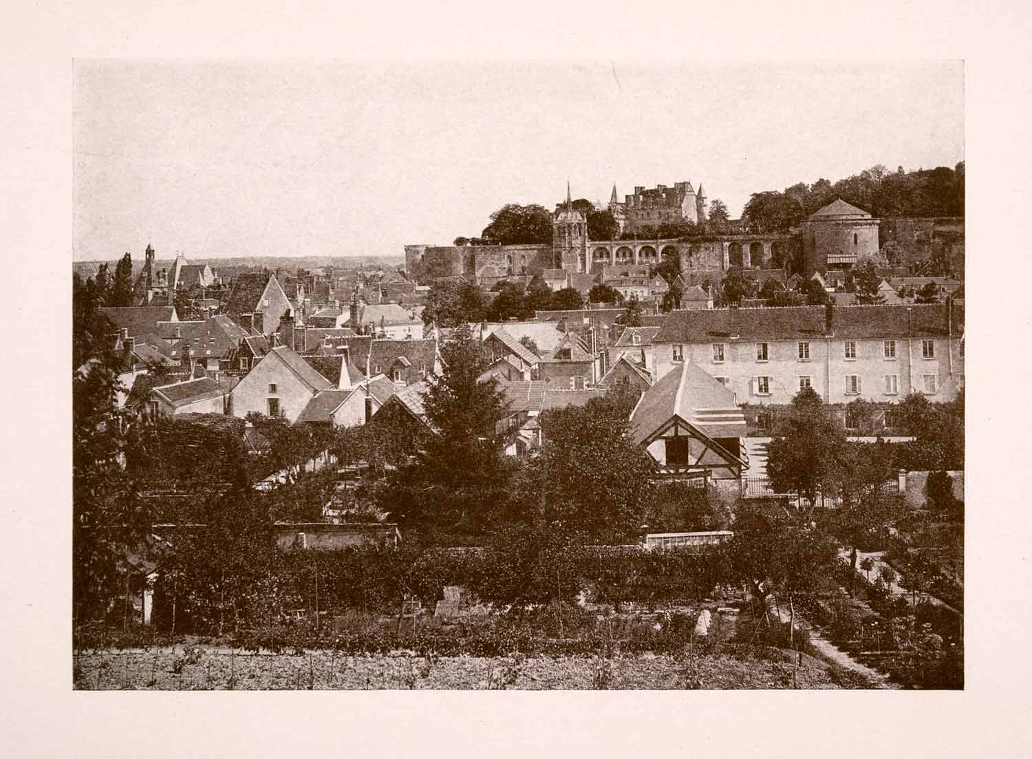 1906 Print Chateau Amboise St Hubert Chapel Tour Heurtault France Historic XGDA4