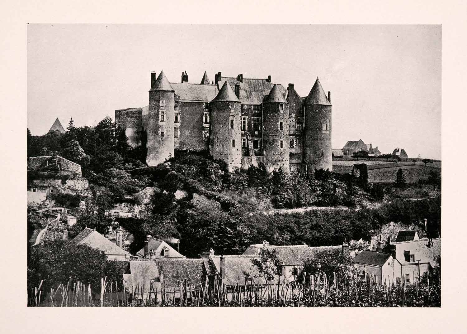 1906 Print Historic Chateau Luynes Medieval Castle France Historic XGDA4