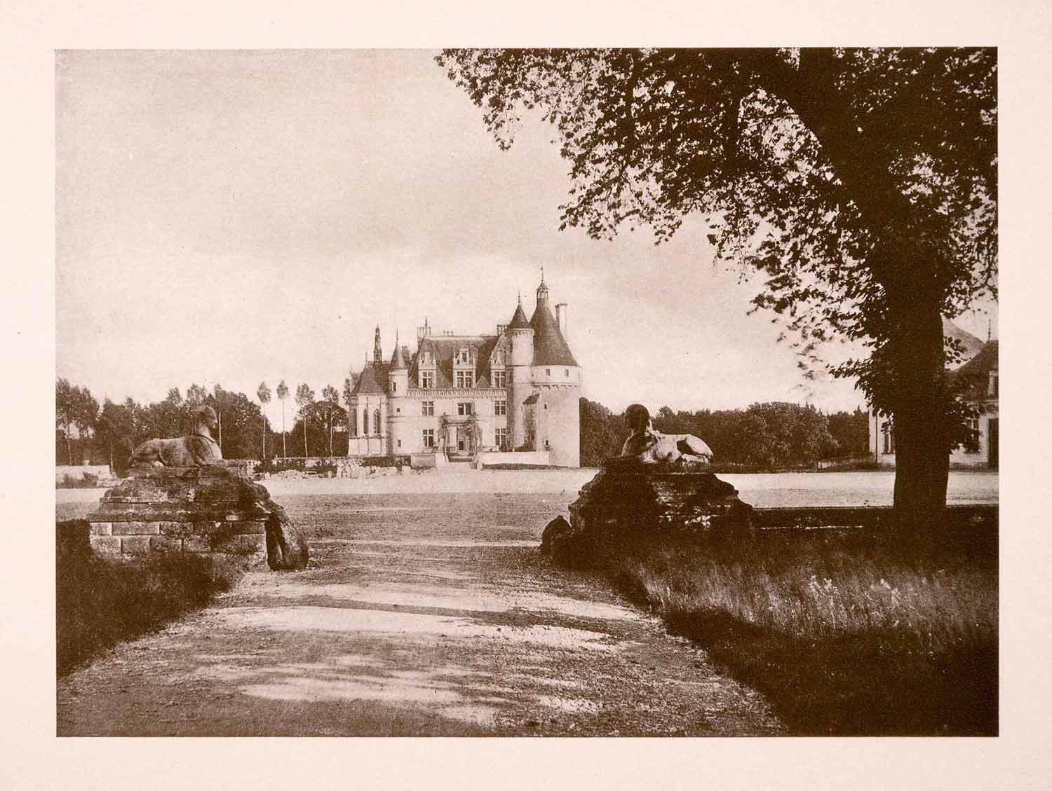 1906 Print Historic Chateau Chenonceaux Medieval Castle France Driveway XGDA4