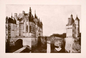 1906 Print Chateau Chenonceaux Chapel Donjon Tower Medieval Castle Moat XGDA4