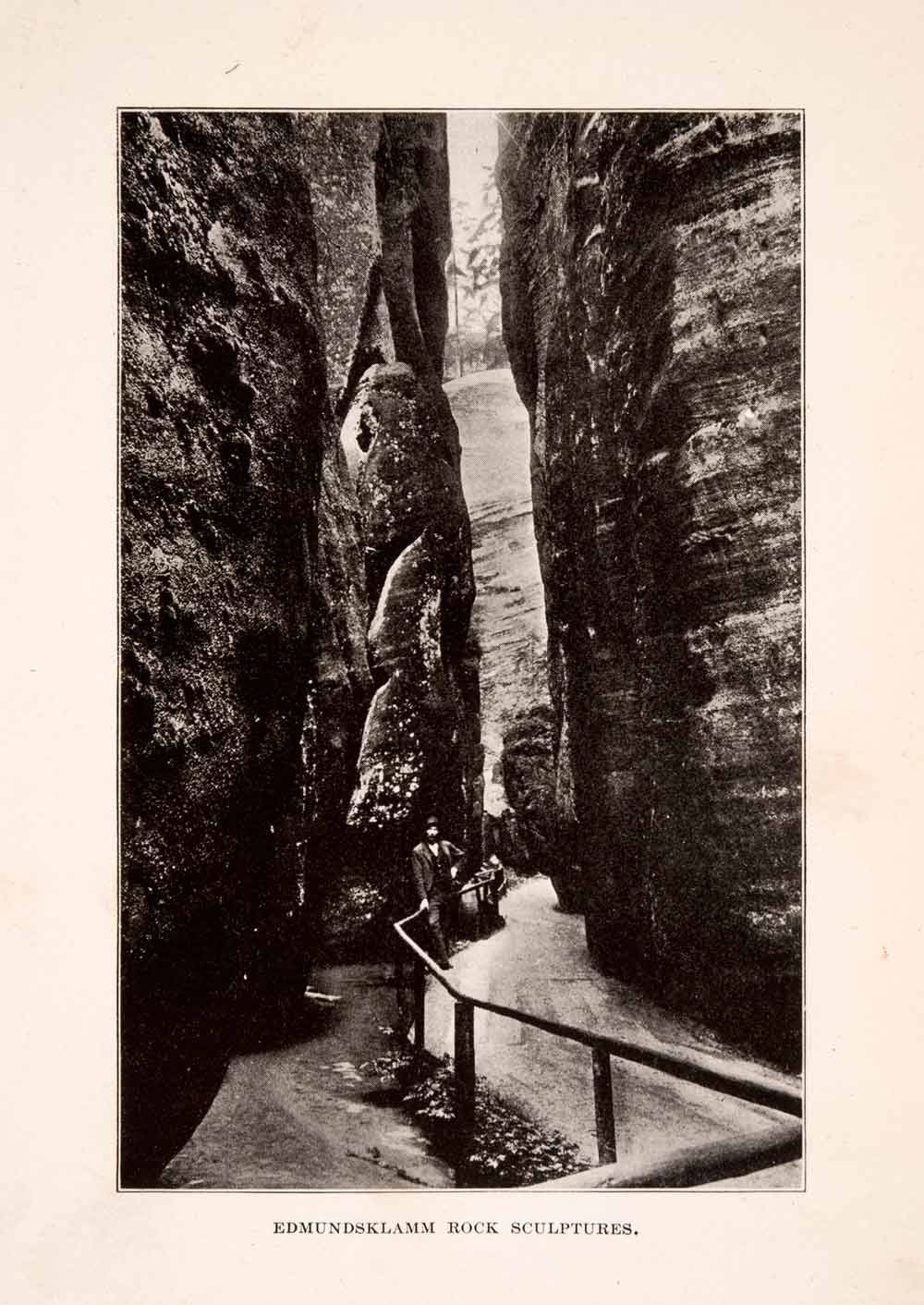1929 Print Edmundsklamm Rock Formations Geology Czech Republic Natural XGDA5