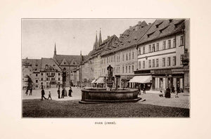 1929 Print Chub Eger Czech Republic City Centre Streetscape Historic Image XGDA5