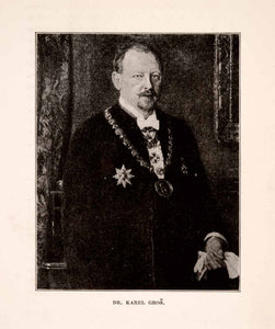 1929 Print Dr. Karel Gros Prague Mayor Portrait Czech Republic Honorary XGDA5