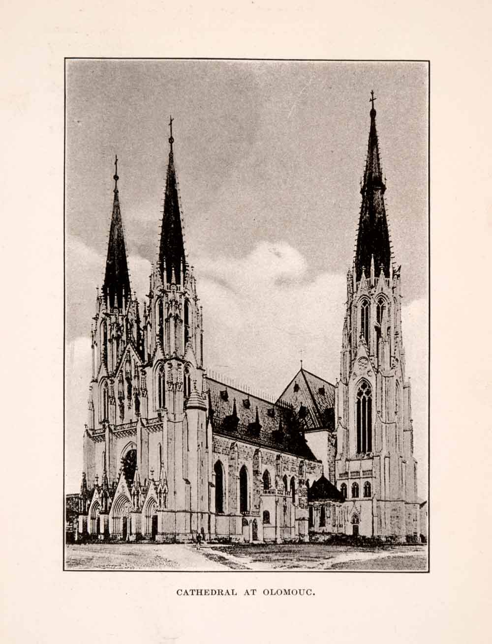 1929 Print Olomouc Saint St. Wenceslas Cathedral Czech Republic Historic XGDA5
