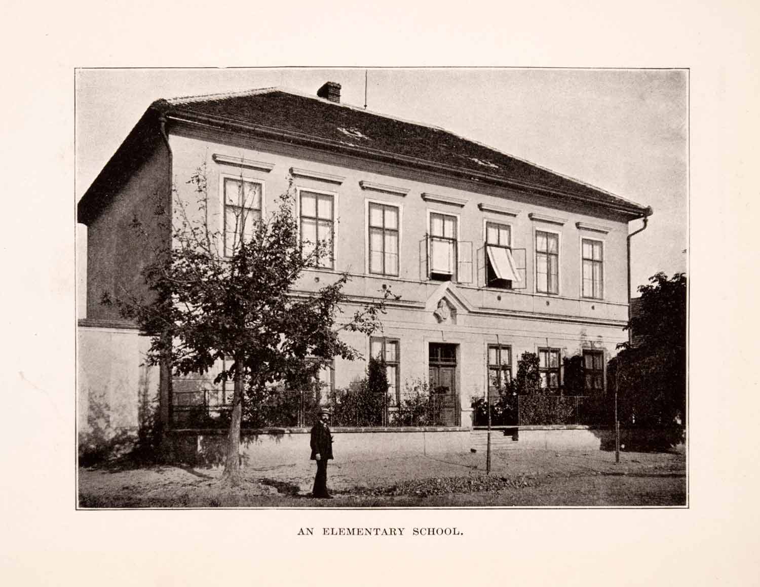 1929 Print Czech Republic Elementary Educational School Bohemia Historic XGDA5