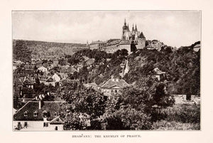 1929 Print Hradcany Prague Czech Kremlin Castle Cityscape Historic XGDA5