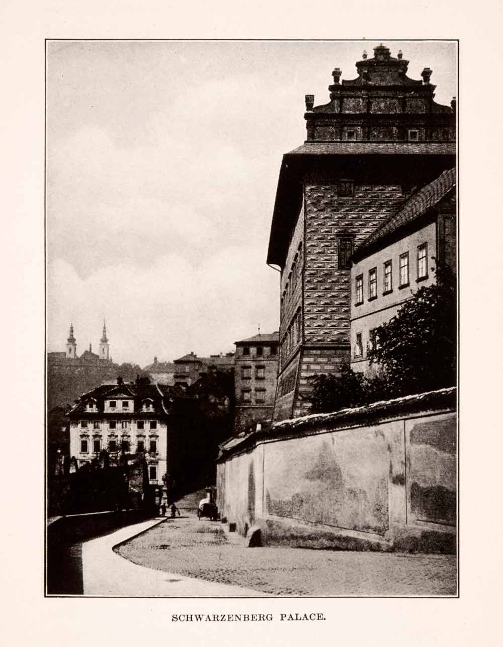 1929 Print Schwarzenberg Palace Prague Czech Renaissance Historic Landmark XGDA5