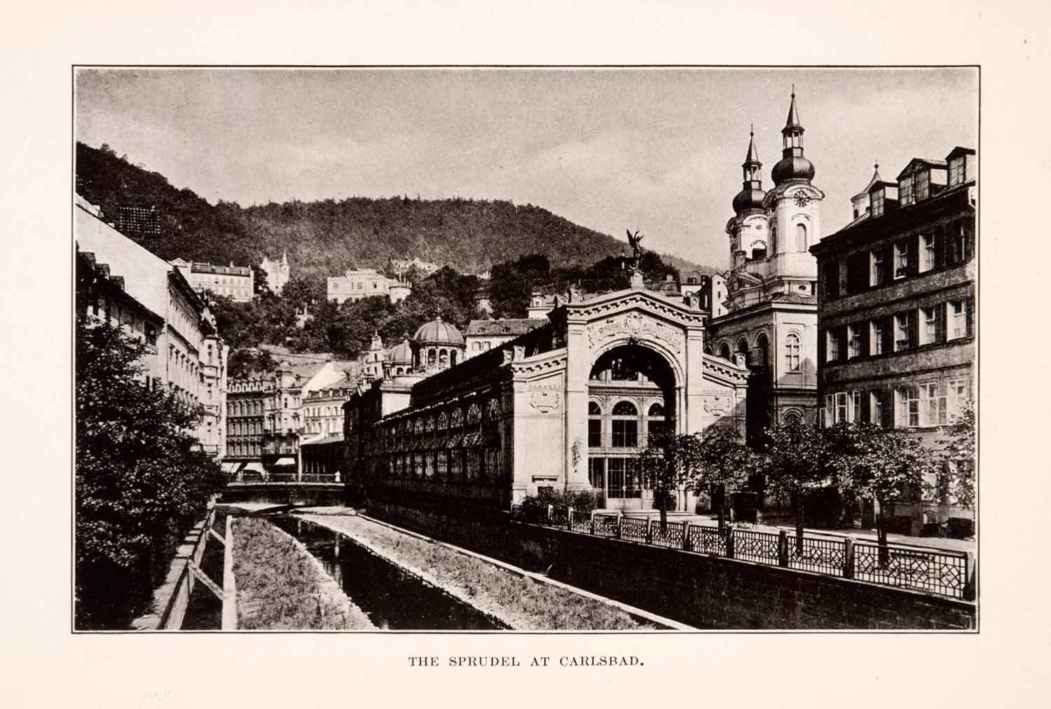 1929 Print Sprudel Carlsbad Czech Republic Historic Image Landmark XGDA5