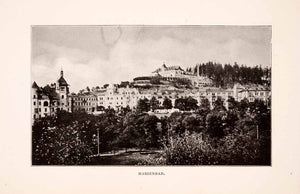 1929 Print Marienbad Marianske Lazne Czech Karlovy Spa Cityscape Historic XGDA5