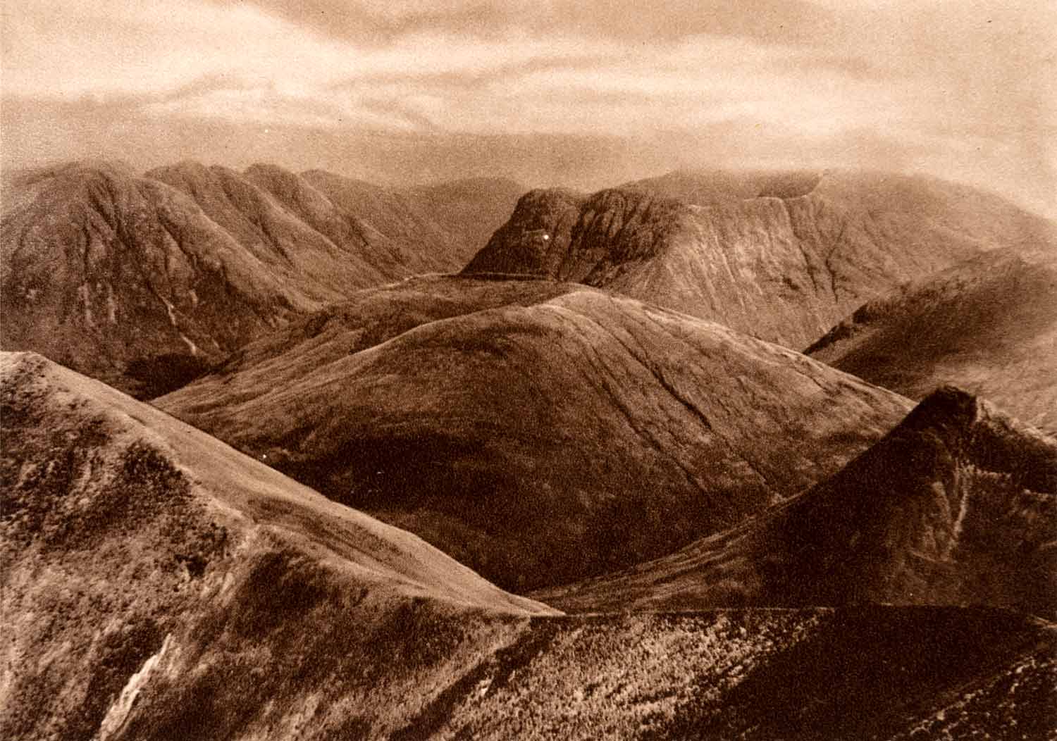 1937 Photogravure Mountains Scottish Highlands Mam Na Gualainn Glen Coe XGDA6