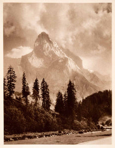 1937 Photogravure Wellhorn Graceful Mountain Bernese Alps Switzerland XGDA6