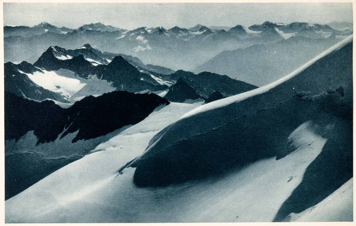 1937 Photogravure Otztal Alps Austria Tyrol Mountains Ranges Europe Snow XGDA6
