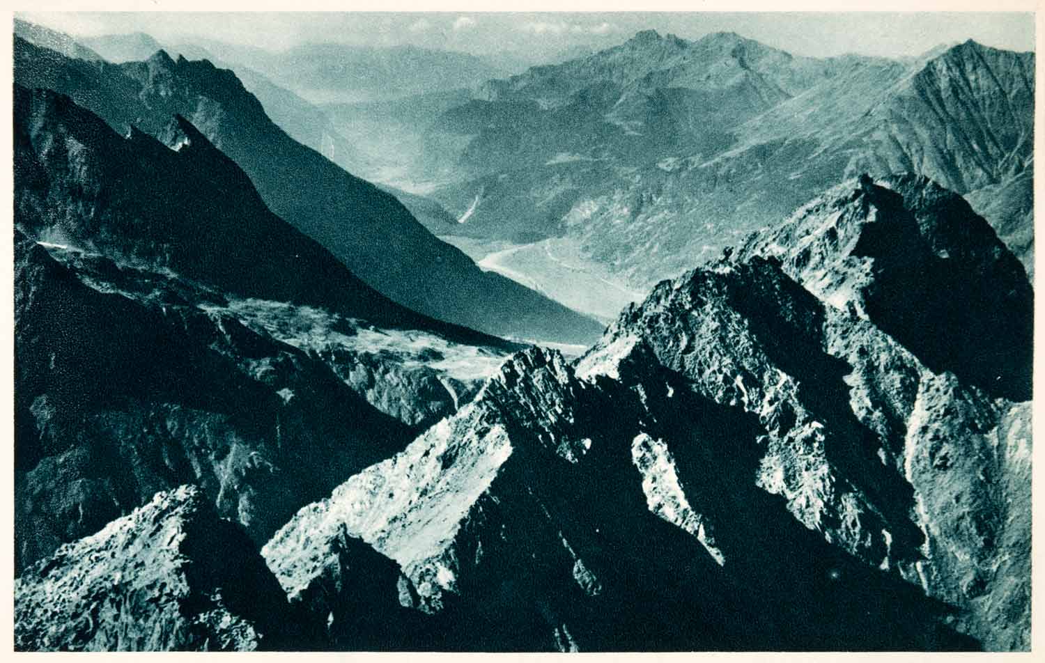 1937 Photogravure Summit Top Ridge Grieskogl Gamskogl Otztal Alps Tyrol XGDA6