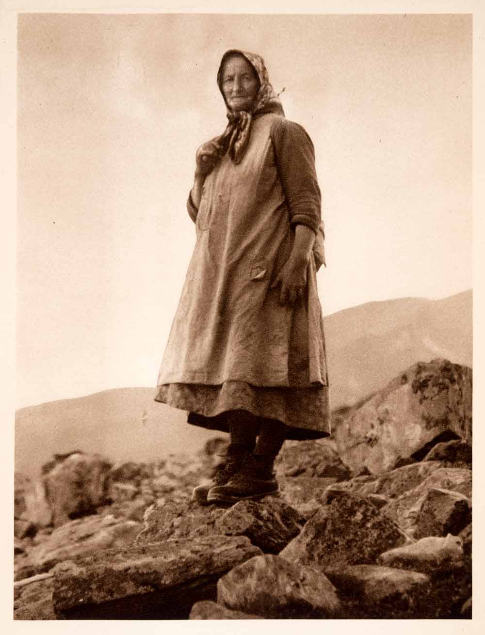 1937 Photogravure Otztal Alps Austria Peasant Woman Tyrol Portrait XGDA6